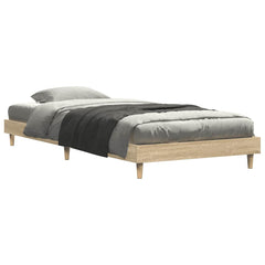 vidaXL Bed Frame without Mattress Sonoma Oak 75x190 cm Small Single Engineered Wood 3