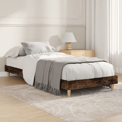vidaXL Bed Frame without Mattress Smoked Oak 75x190 cm Small Single Engineered Wood 1