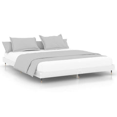 Bed Frame without Mattress 200x200 cm Engineered Wood High gloss white