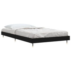 Bed Frame without Mattress 90x200 cm Engineered Wood Black