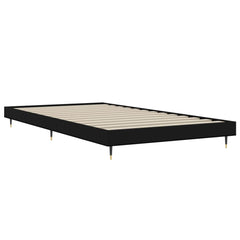 Bed Frame without Mattress 90x200 cm Engineered Wood Black