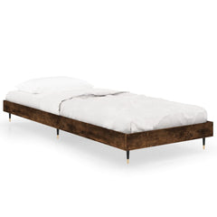 vidaXL Bed Frame without Mattress Smoked Oak 75x190 cm Small Single Engineered Wood 2