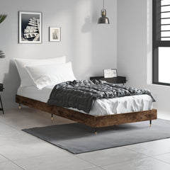 vidaXL Bed Frame without Mattress Smoked Oak 75x190 cm Small Single Engineered Wood 3