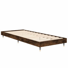vidaXL Bed Frame without Mattress Smoked Oak 75x190 cm Small Single Engineered Wood 5