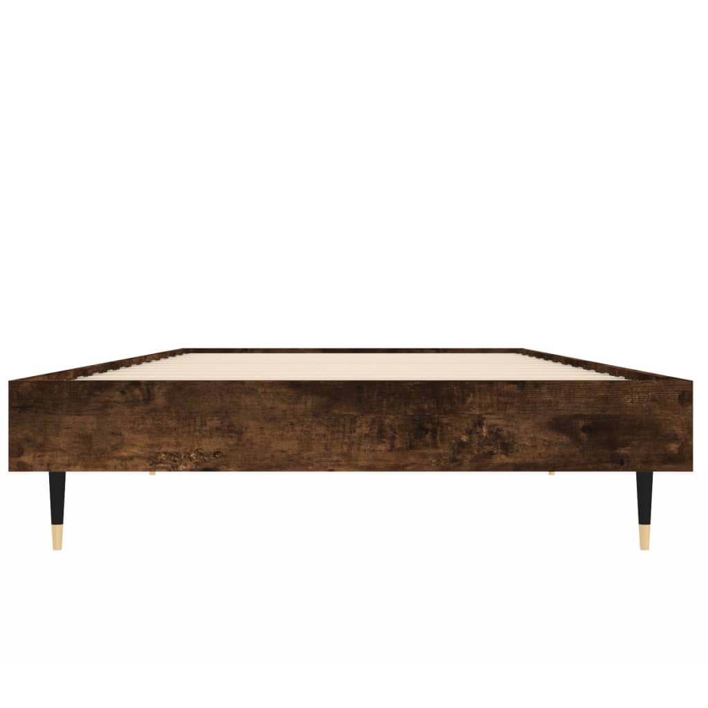 vidaXL Bed Frame without Mattress Smoked Oak 75x190 cm Small Single Engineered Wood 6