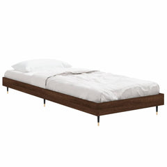 vidaXL Bed Frame without Mattress Brown Oak 75x190 cm Small Single Engineered Wood 4
