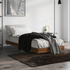 vidaXL Bed Frame without Mattress Brown Oak 75x190 cm Small Single Engineered Wood 1