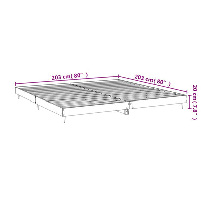 Bed Frame High Gloss White 200x200 cm Engineered Wood