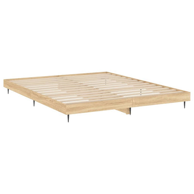 Bed Frame Sonoma Oak 200x200 cm Engineered Wood