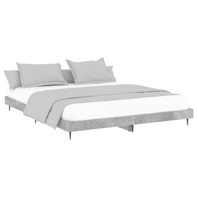 Bed Frame Concrete Grey 200x200 cm Engineered Wood