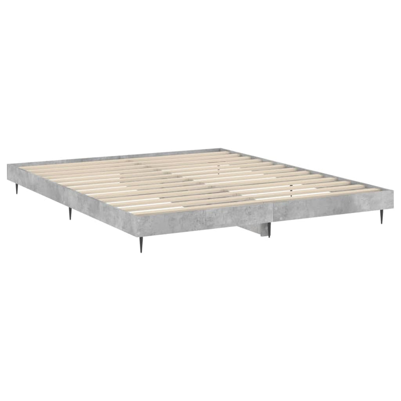 Bed Frame Concrete Grey 200x200 cm Engineered Wood