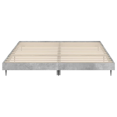 Bed Frame Concrete Grey 200x200 cm Engineered Wood