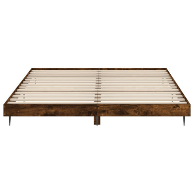 Bed Frame Smoked Oak 200x200 cm Engineered Wood