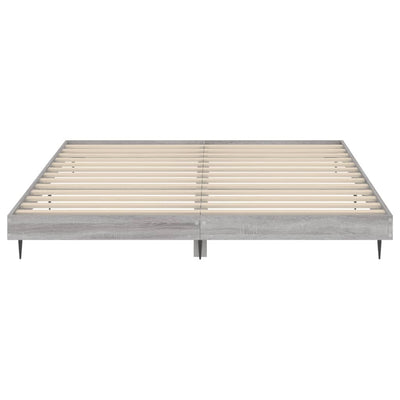 Bed Frame Grey Sonoma 200x200 cm Engineered Wood