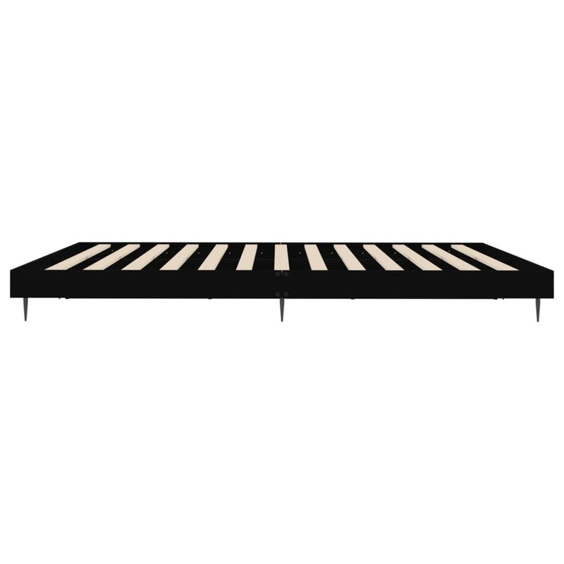 Bed Frame Black 180x200 cm Super King Engineered Wood