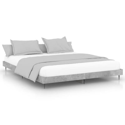 Bed Frame Concrete Grey 180x200 cm Super King Engineered Wood