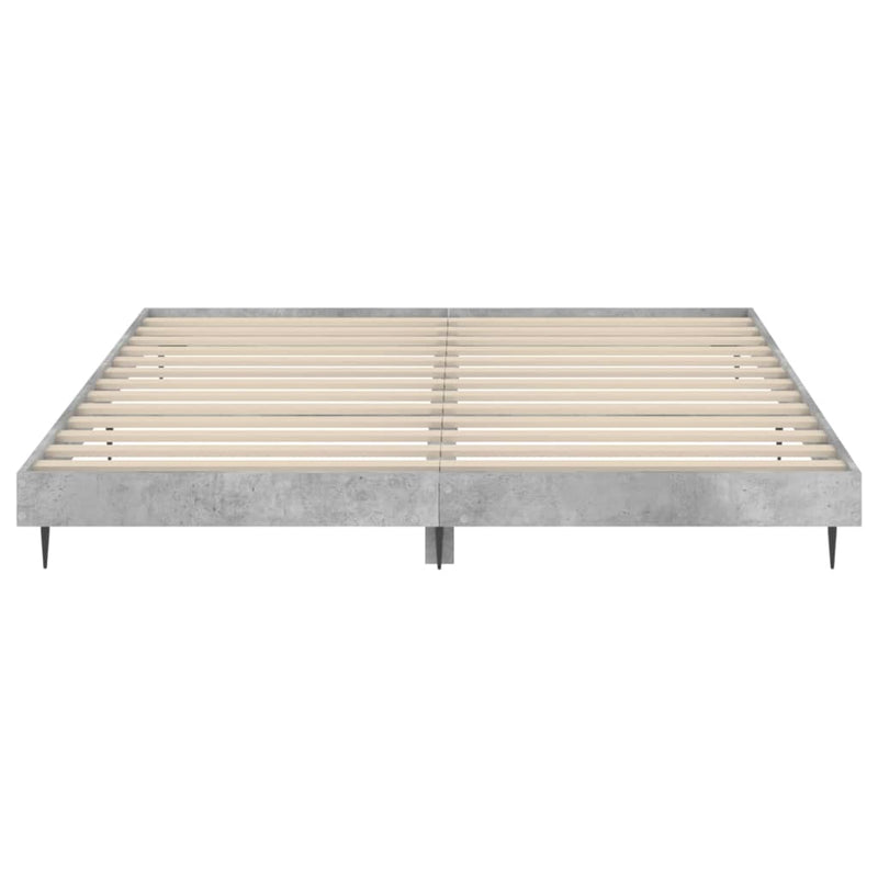 Bed Frame Concrete Grey 180x200 cm Super King Engineered Wood