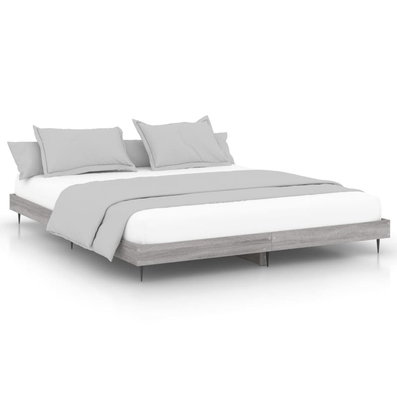 Bed Frame Grey Sonoma 180x200 cm Super King Engineered Wood