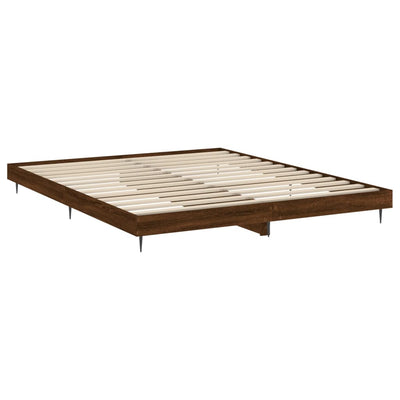 Bed Frame Brown Oak 180x200 cm Super King Engineered Wood