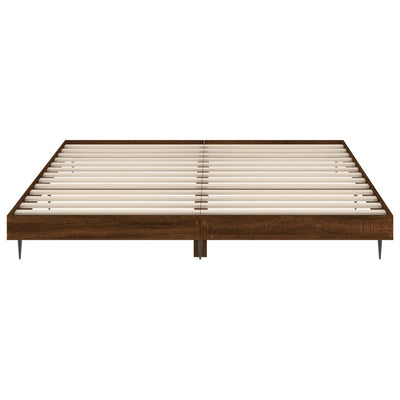 Bed Frame Brown Oak 180x200 cm Super King Engineered Wood