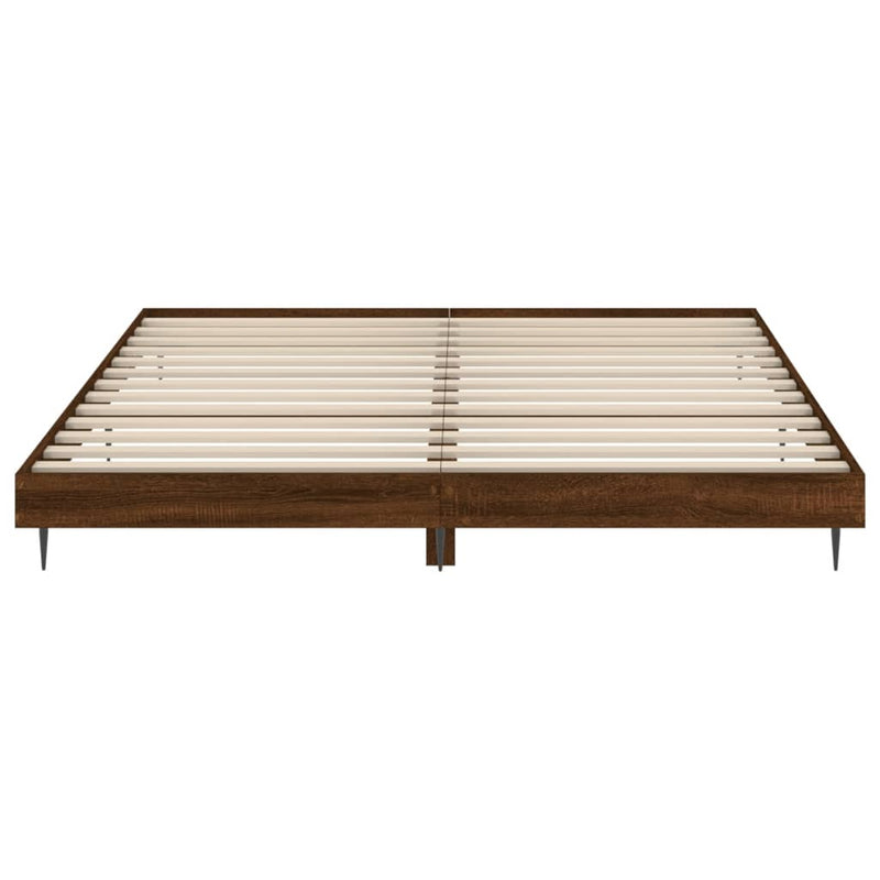 Bed Frame Brown Oak 180x200 cm Super King Engineered Wood