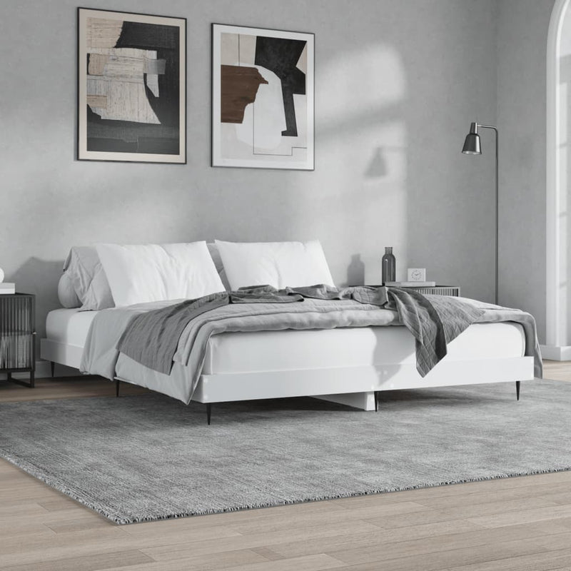 Bed Frame White 160x200 cm Engineered Wood