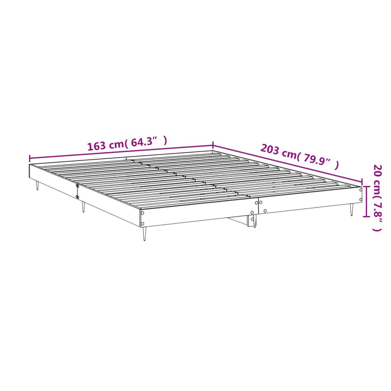 Bed Frame White 160x200 cm Engineered Wood