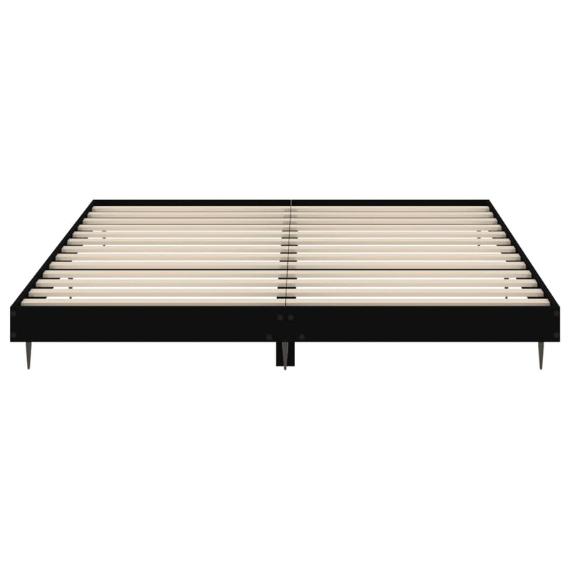 Bed Frame Black 160x200 cm Engineered Wood