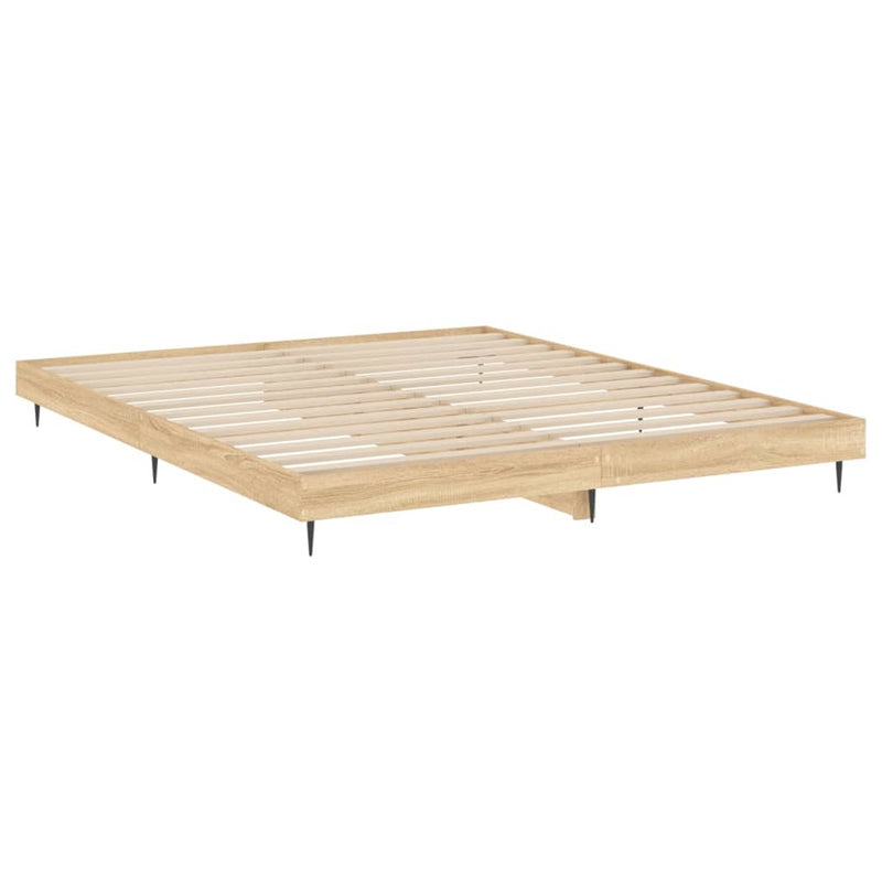 Bed Frame Sonoma Oak 160x200 cm Engineered Wood