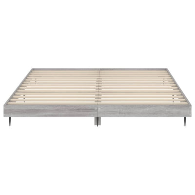 Bed Frame Grey Sonoma 160x200 cm Engineered Wood