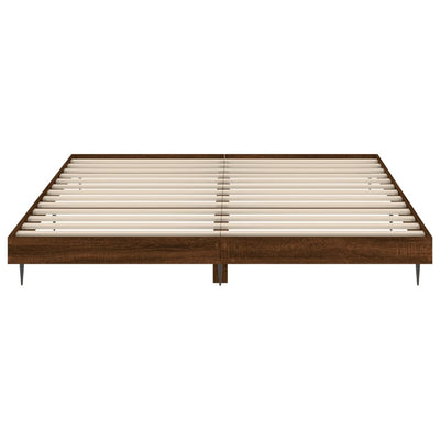 Bed Frame Brown Oak 160x200 cm Engineered Wood