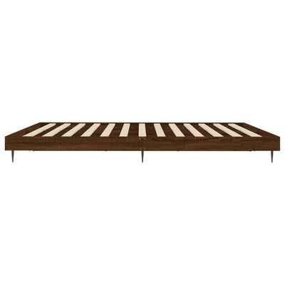 Bed Frame Brown Oak 160x200 cm Engineered Wood