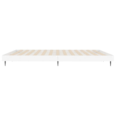 Bed Frame White 150x200 cm King Size Engineered Wood