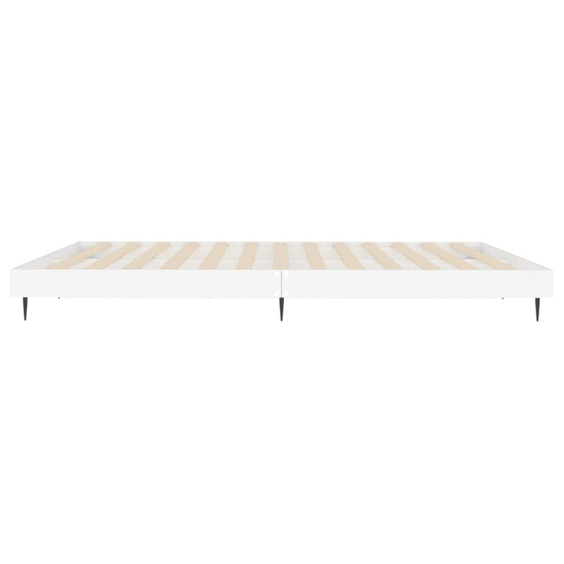 Bed Frame White 150x200 cm King Size Engineered Wood