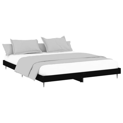 Bed Frame Black 150x200 cm King Size Engineered Wood