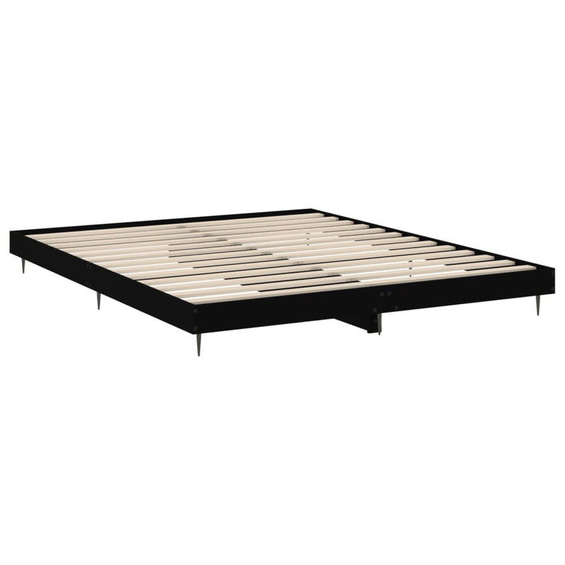 Bed Frame Black 150x200 cm King Size Engineered Wood