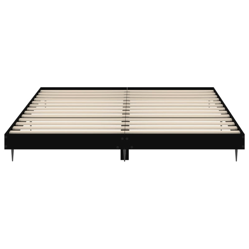 Bed Frame Black 150x200 cm King Size Engineered Wood