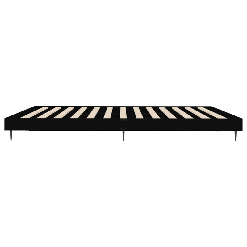 Bed Frame Black 150x200 cm King Size Engineered Wood