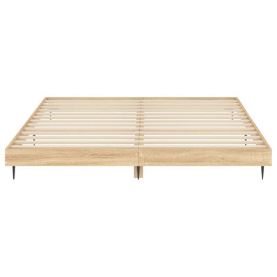 Bed Frame Sonoma Oak 150x200 cm King Size Engineered Wood