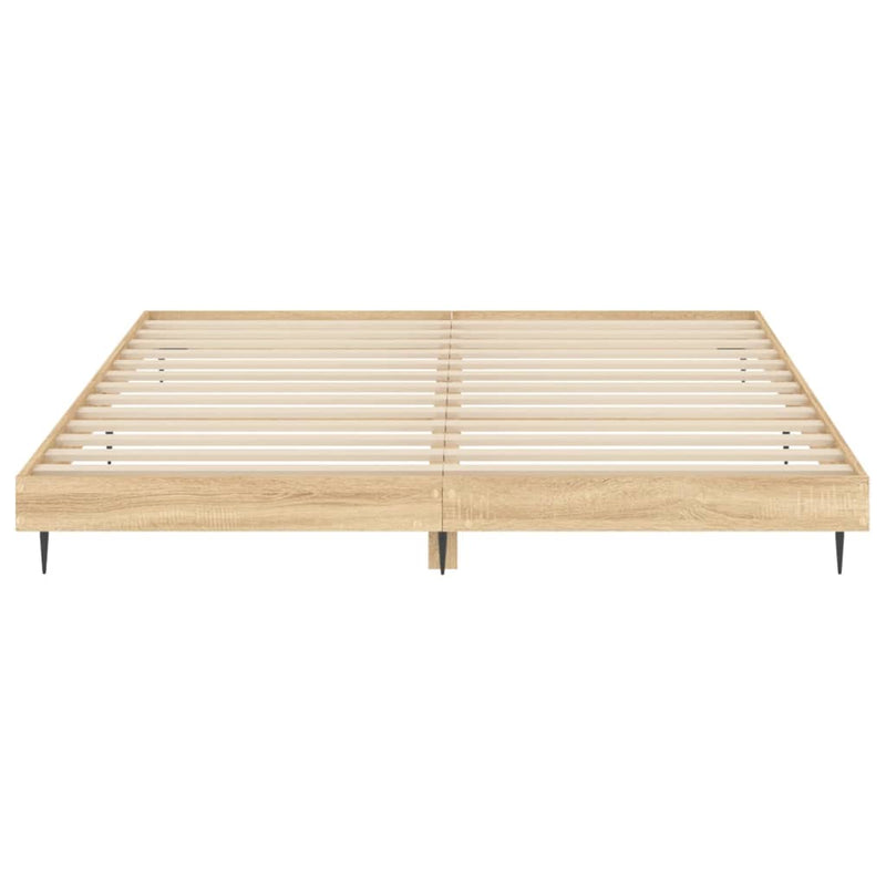 Bed Frame Sonoma Oak 150x200 cm King Size Engineered Wood