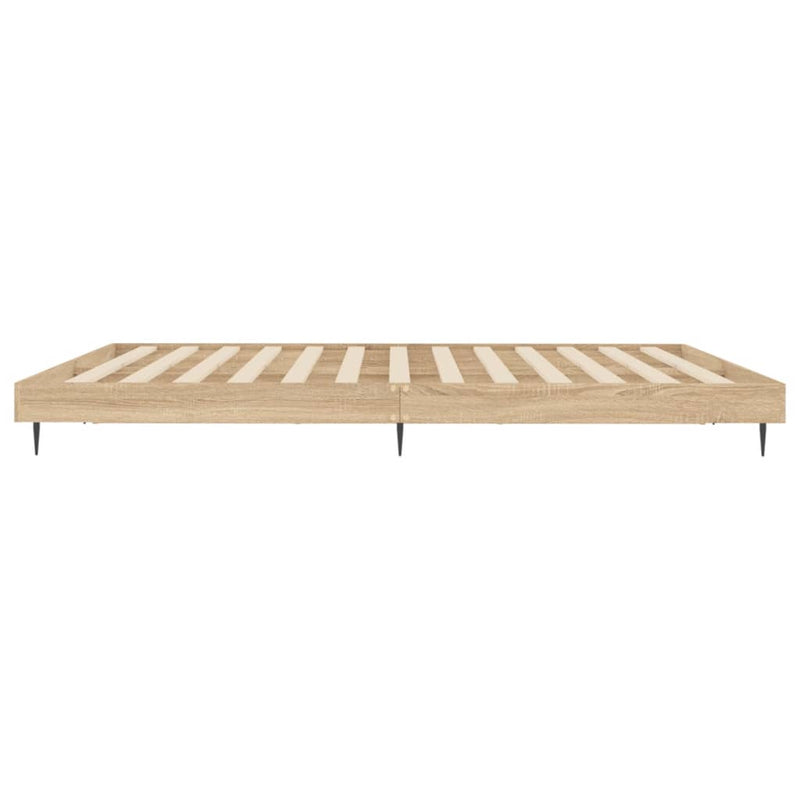 Bed Frame Sonoma Oak 150x200 cm King Size Engineered Wood