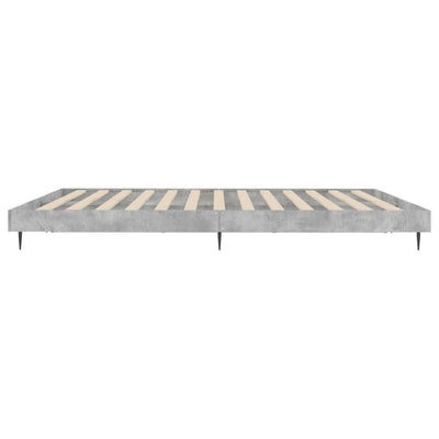 Bed Frame Concrete Grey 150x200 cm King Size Engineered Wood