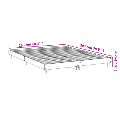 Bed Frame Concrete Grey 150x200 cm King Size Engineered Wood