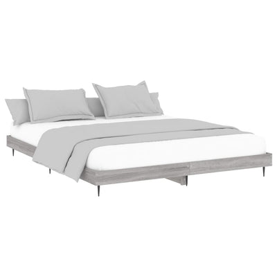 Bed Frame Grey Sonoma 150x200 cm King Size Engineered Wood