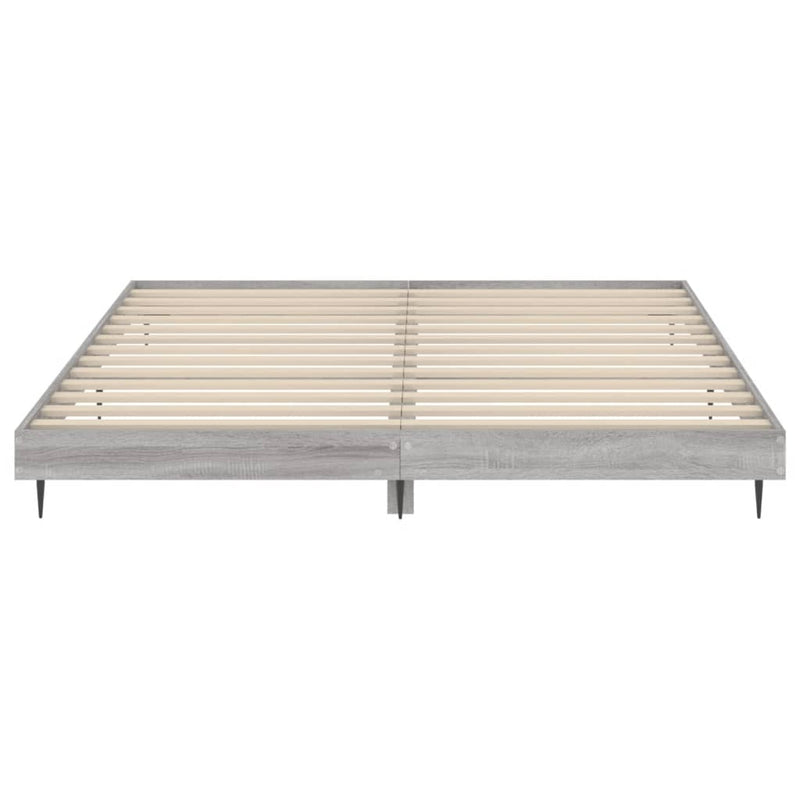 Bed Frame Grey Sonoma 150x200 cm King Size Engineered Wood