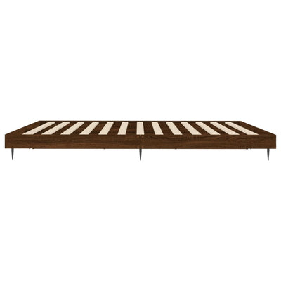 Bed Frame Brown Oak 150x200 cm King Size Engineered Wood