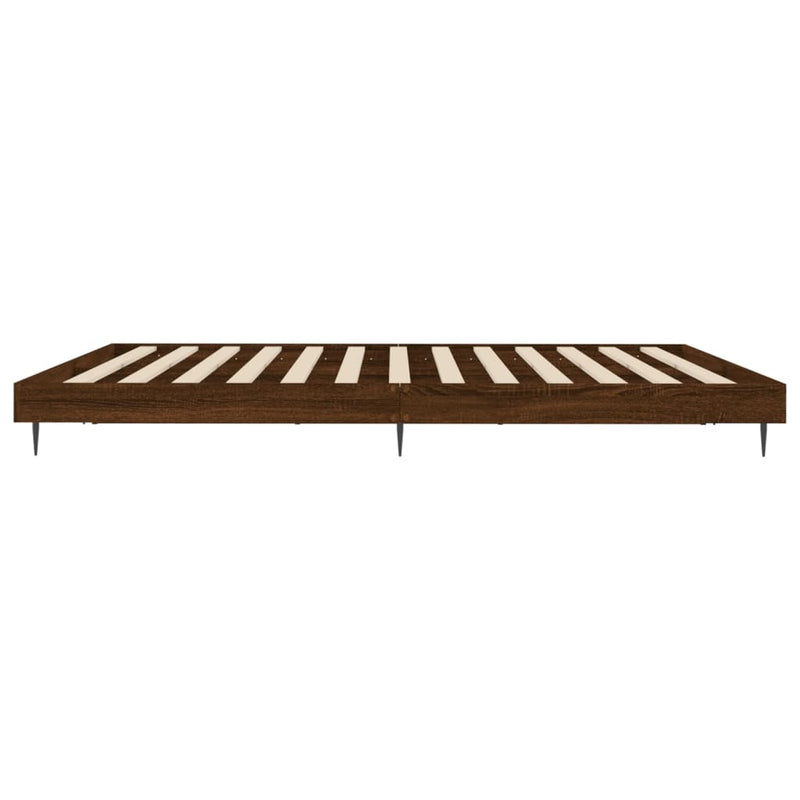 Bed Frame Brown Oak 150x200 cm King Size Engineered Wood