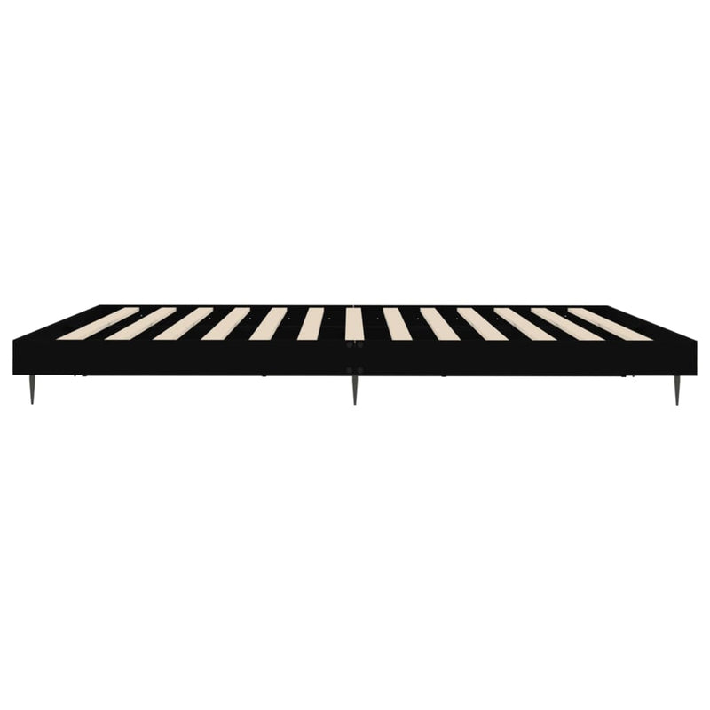 Bed Frame Black 140x200 cm Engineered Wood