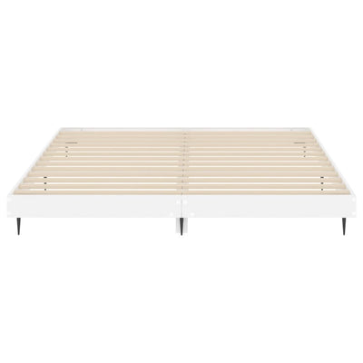 Bed Frame High Gloss White 140x200 cm Engineered Wood