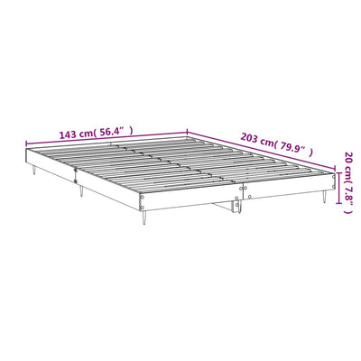 Bed Frame High Gloss White 140x200 cm Engineered Wood